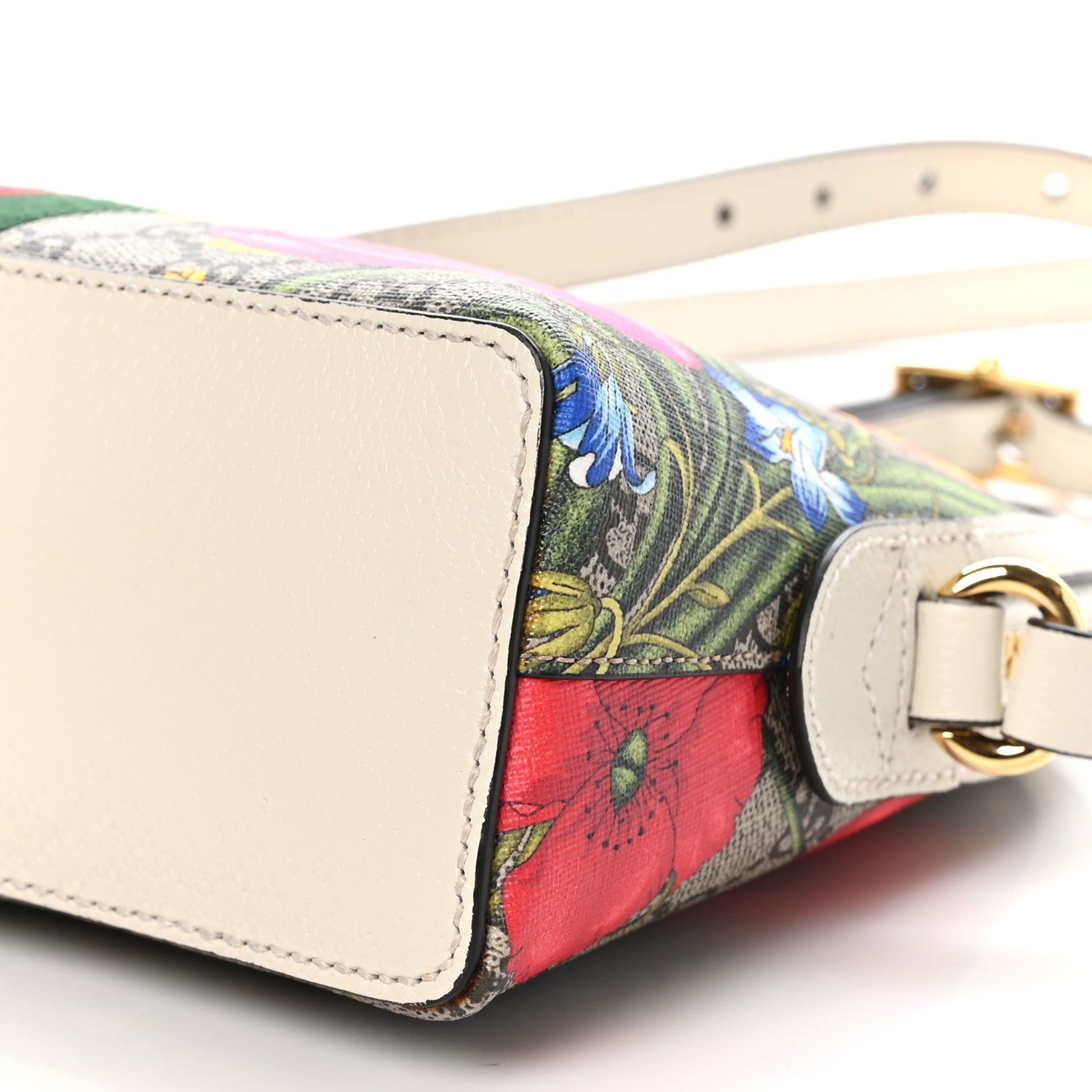 Gucci GG Supreme Monogram Flora Web GG Small Ophidia Dome Shoulder Bag White 11 of 11