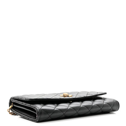 Versace Lambskin Quilted Medusa Wallet On Chain Crossbody Black 5 of 8