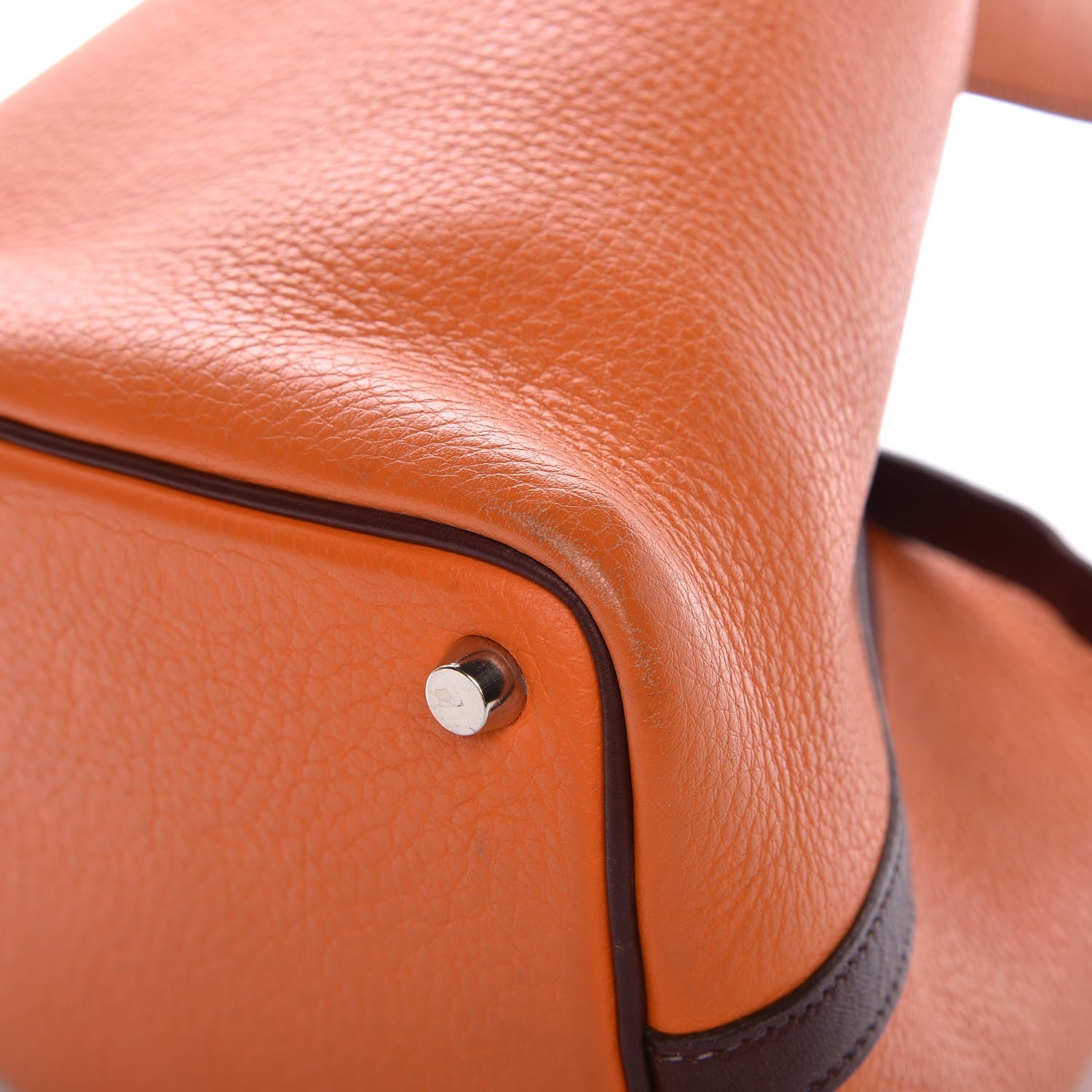Hermes Taurillon Clemence Picotin 18 PM Orange H Havane 8 of 12