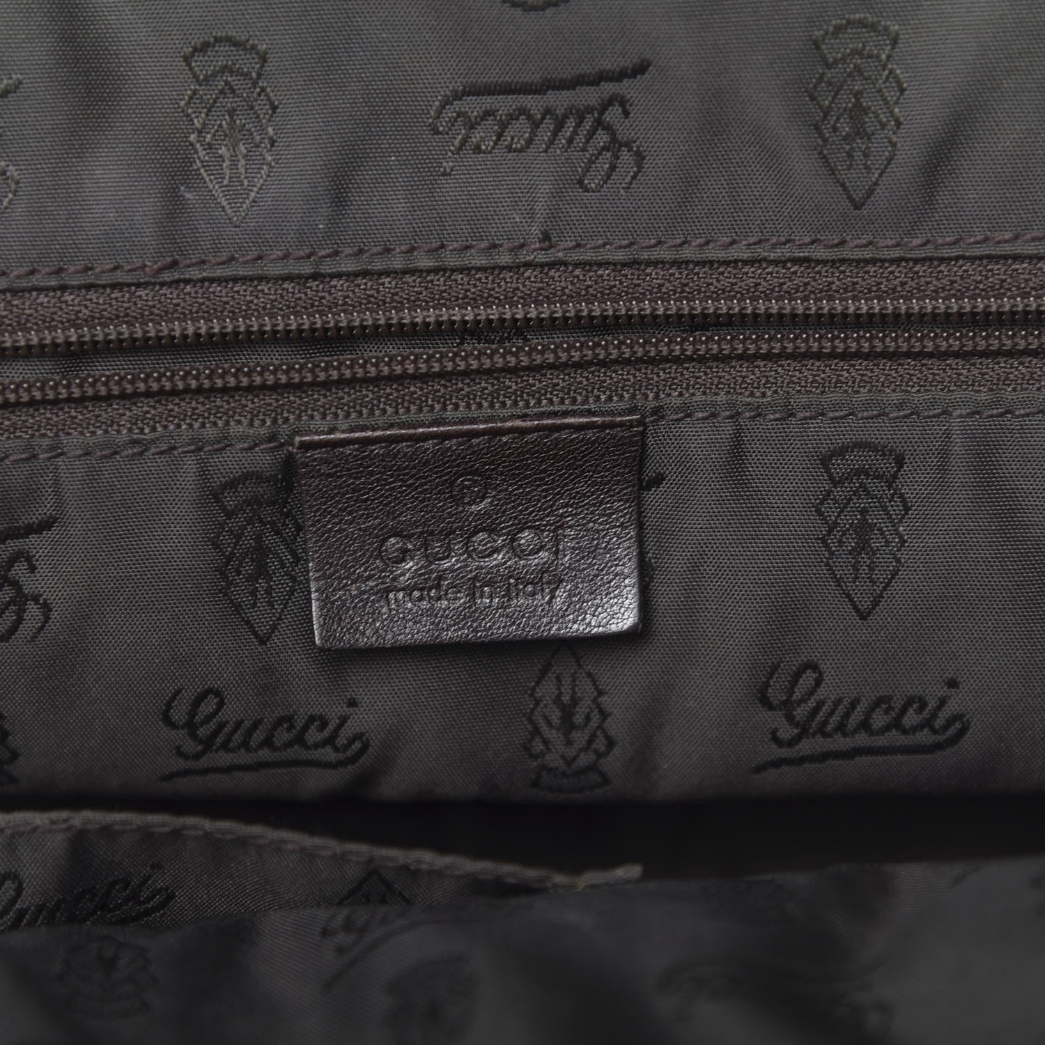 Gucci Crystal Monogram Crest Embossed Tote Brown 6 of 12