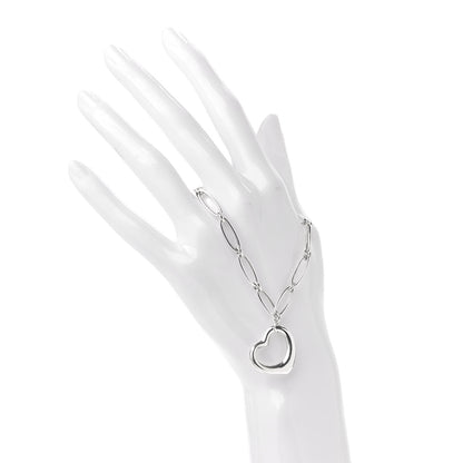 Tiffany Sterling Silver Elsa Peretti Open Heart Oval Link Charm Bracelet 2 of 5
