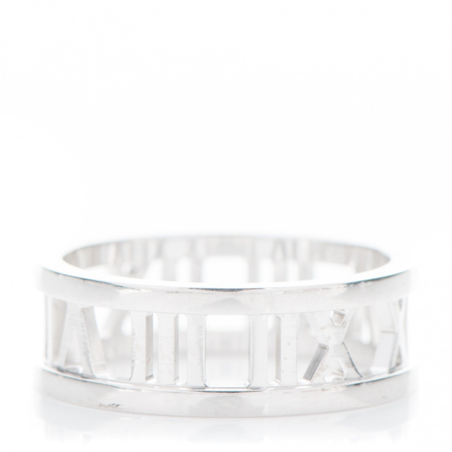Tiffany 18K White Gold Atlas Open Ring 7.25 1 of 4