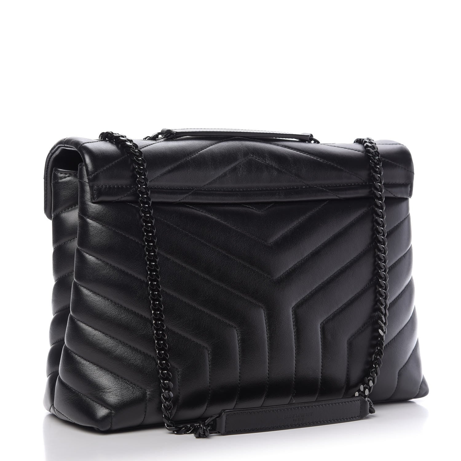 Saint Laurent Calfskin Y Quilted Monogram Medium Loulou Chain Satchel Black 3 of 13