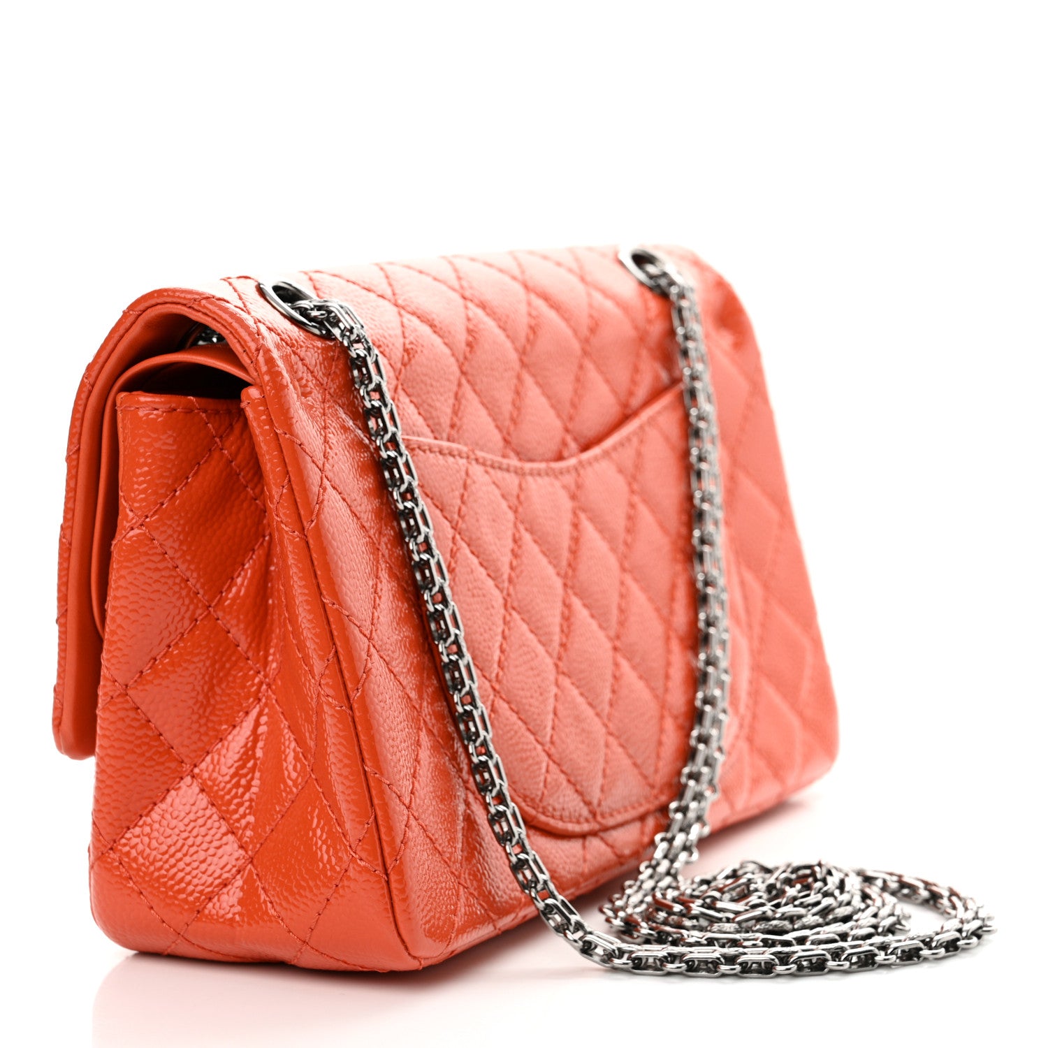 Chanel Patent Caviar Quilted 2.55 Reissue 225 Flap Orange 3 of 13