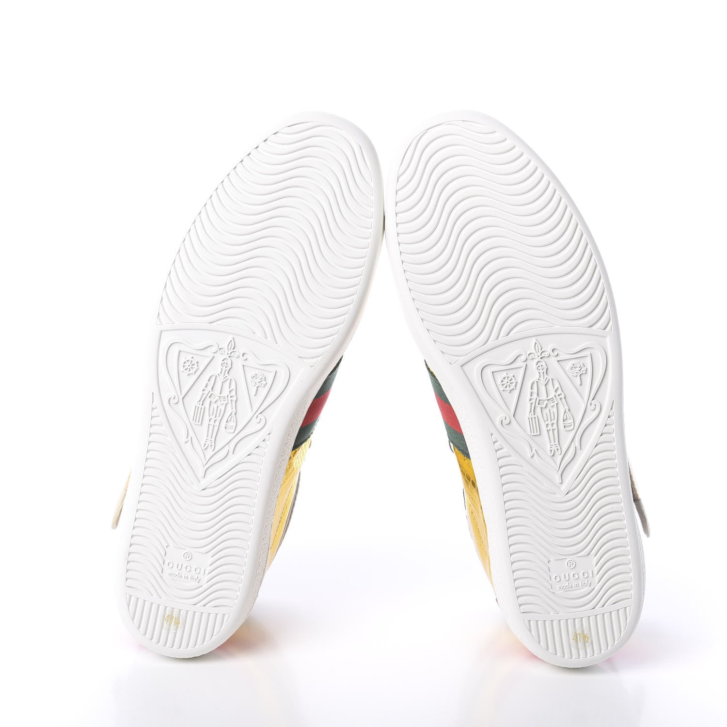 Gucci Metallic Ayers Web Womens New Ace Stripe High Top Sneakers 41.5 Oro 7 of 7