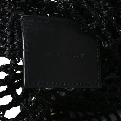 Saint Laurent Raffia Calfskin Oxalis Shoulder Bag Black 6 of 11