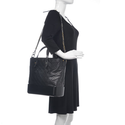 Chanel Calfskin Quilted Large Gabrielle Shopping Tote Black 2 of 11