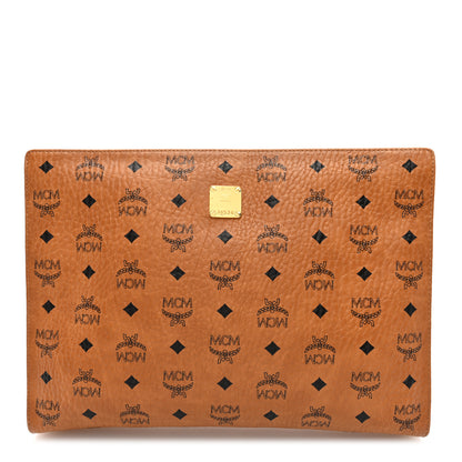 MCM Visetos Large Zip Pouch Cognac 1 of 6