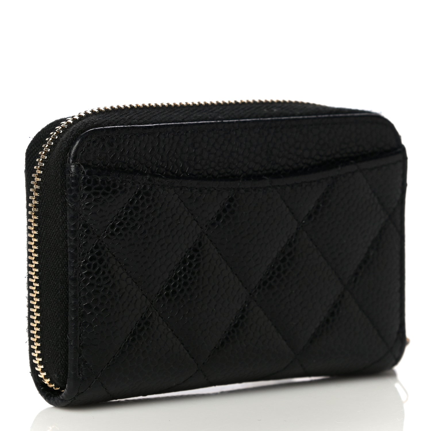 Chanel Caviar Quilted Zip Coin Purse Black 3 of 11
