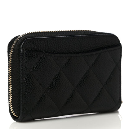 Chanel Caviar Quilted Zip Coin Purse Black 3 of 11