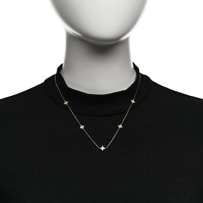 Roberto Coin 18K Yellow Gold Diamond By the Inch Five Station Flower Necklace 2 of 5