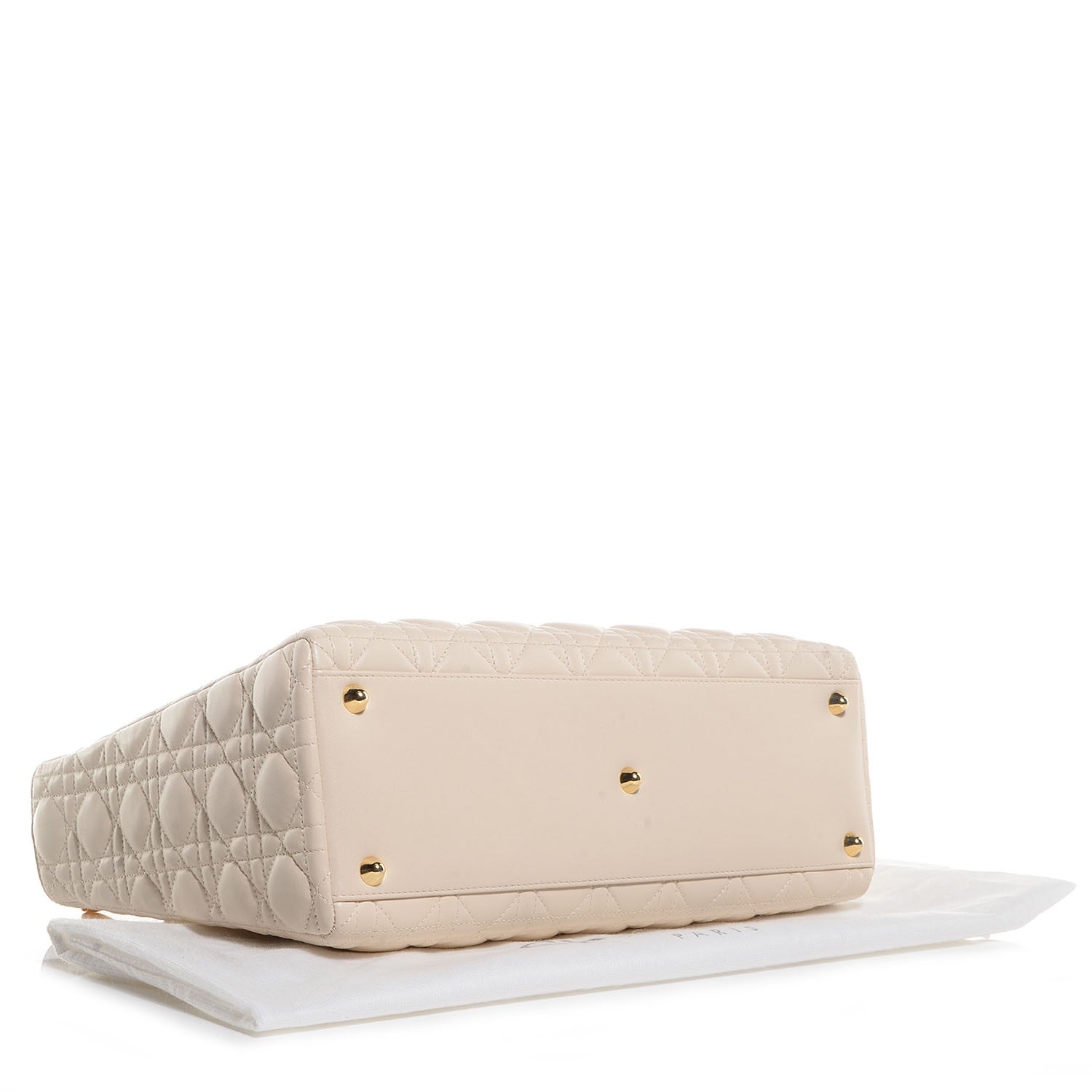 Christian Dior Lambskin Cannage Large Lady Dior Beige 4 of 9
