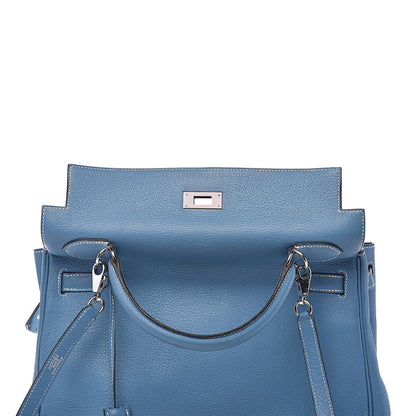 Hermes Togo Kelly Retourne 32 Blue Jean 19 of 38