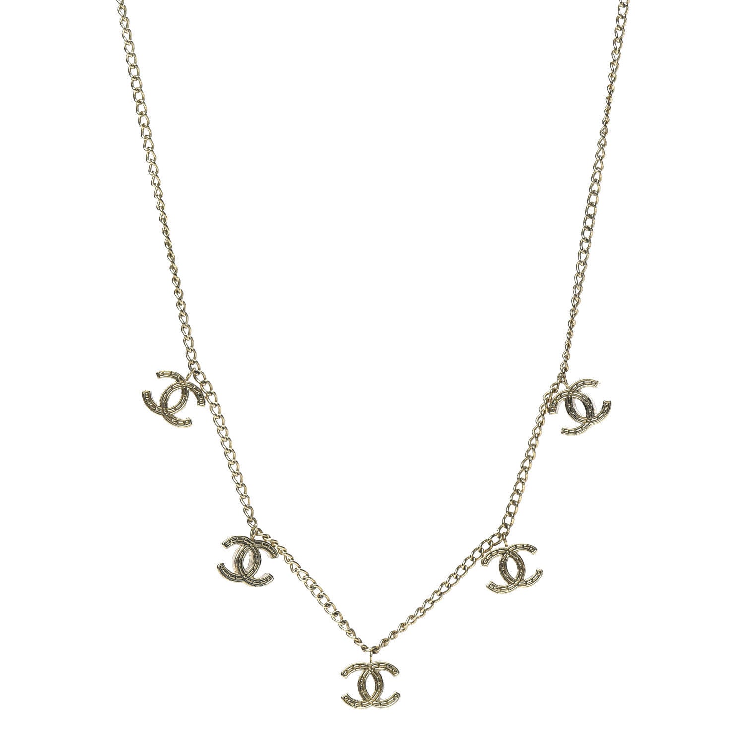 Chanel CC Chain Short Necklace Gold 1 of 5