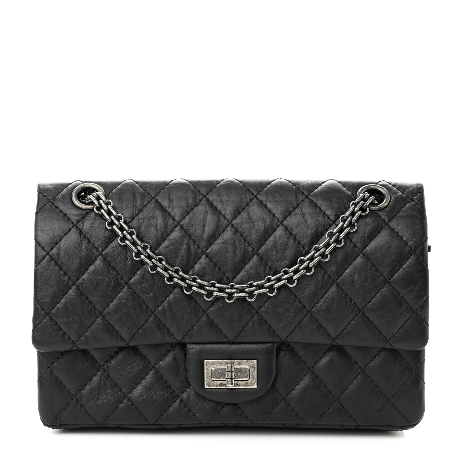 Chanel Aged Calfskin Quilted 2.55 Reissue 225 Flap Black 1 of 11