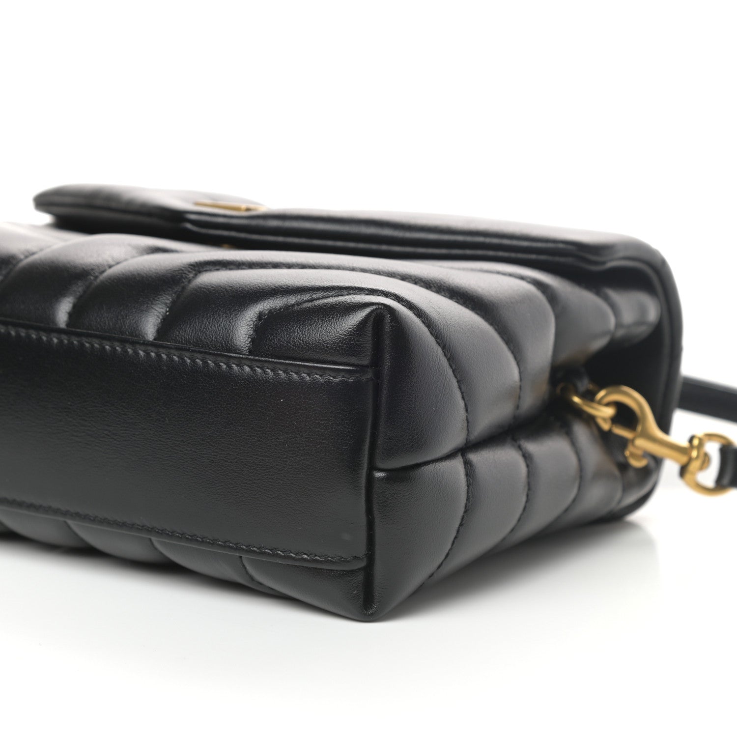 Saint Laurent Calfskin Y Quilted Monogram Toy Loulou Crossbody Bag Black 8 of 9