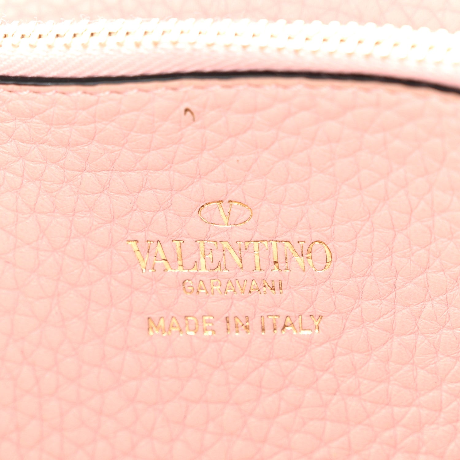 Valentino Garavani Pebbled Calfskin Rockstud Zip Around Wallet Water Rose 6 of 7