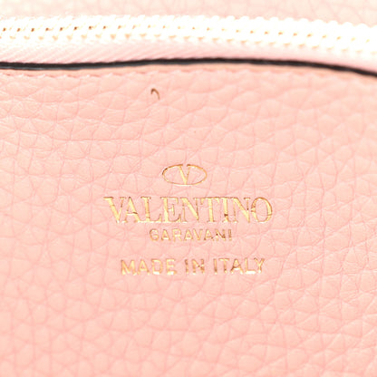 Valentino Garavani Pebbled Calfskin Rockstud Zip Around Wallet Water Rose 6 of 7