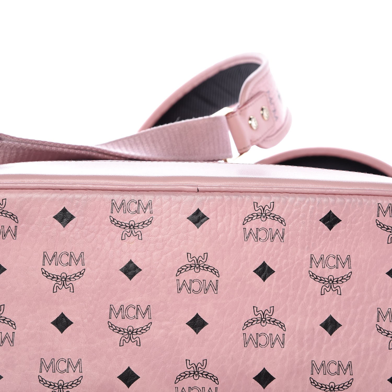 MCM Visetos Medium Side Studs Stark Backpack Pink 16 of 20