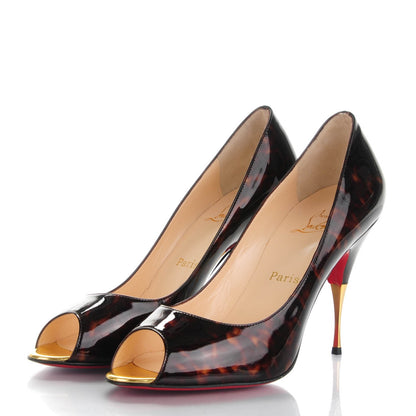 Christian Louboutin Patent Tartaruga Yoyospina 100 Pumps 41 Testa Di Moro 3 of 8