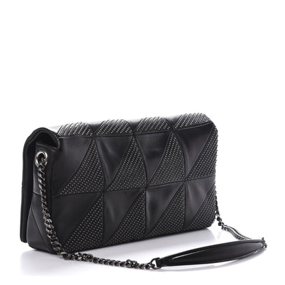 Saint Laurent Lambskin Patchwork Micro Stud Monogram Medium Jamie Baguette Black 3 of 10