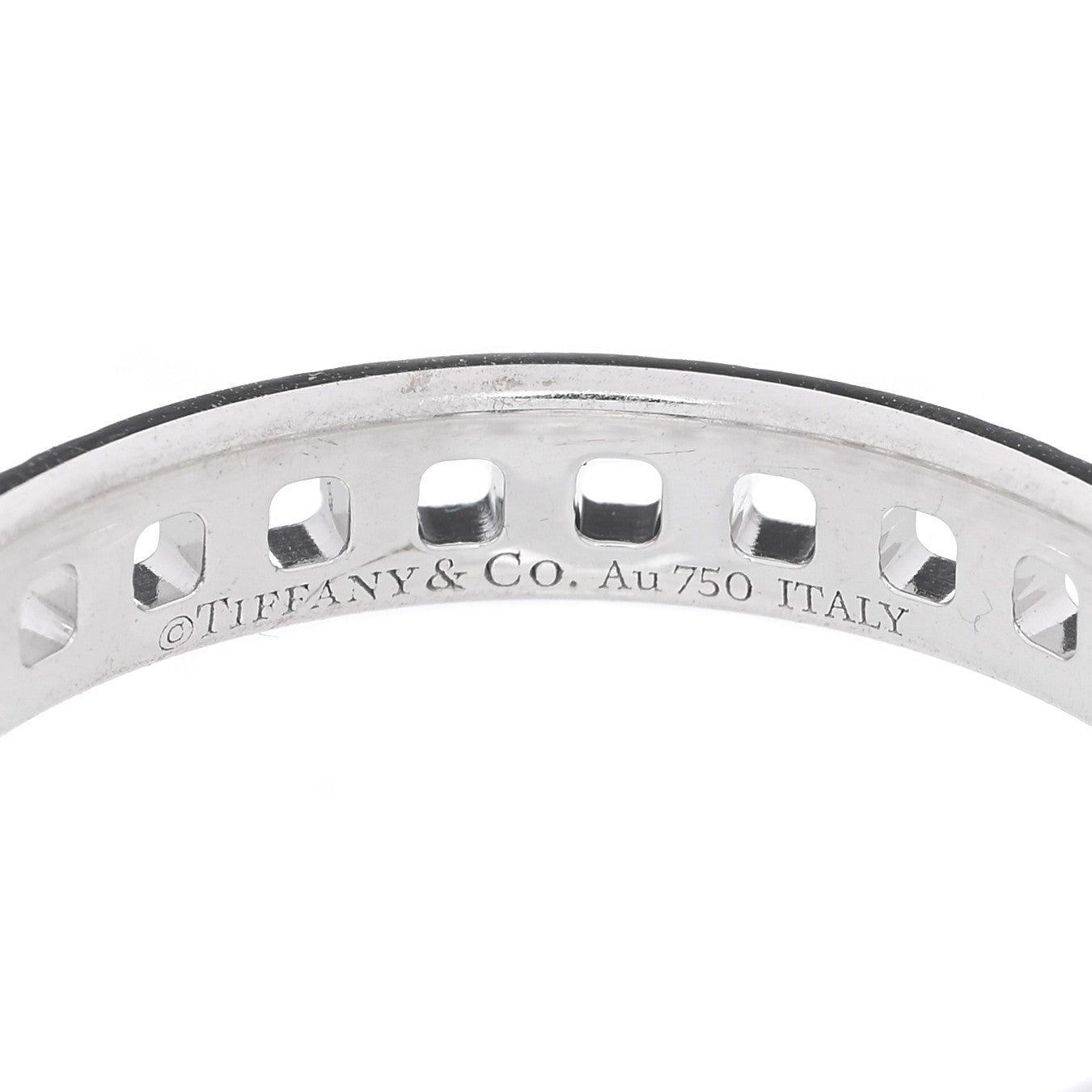 18K White Gold Narrow T True Band Ring 58 8.25