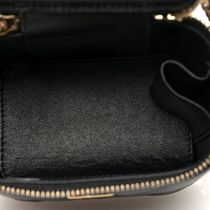 Chanel Lambskin Quilted Metal Mini Top Handle Vanity Case With Chain Black 5 of 10