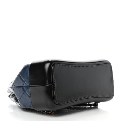 Chanel Aged Calfskin Quilted Small Gabrielle Backpack Blue Black 3 of 4