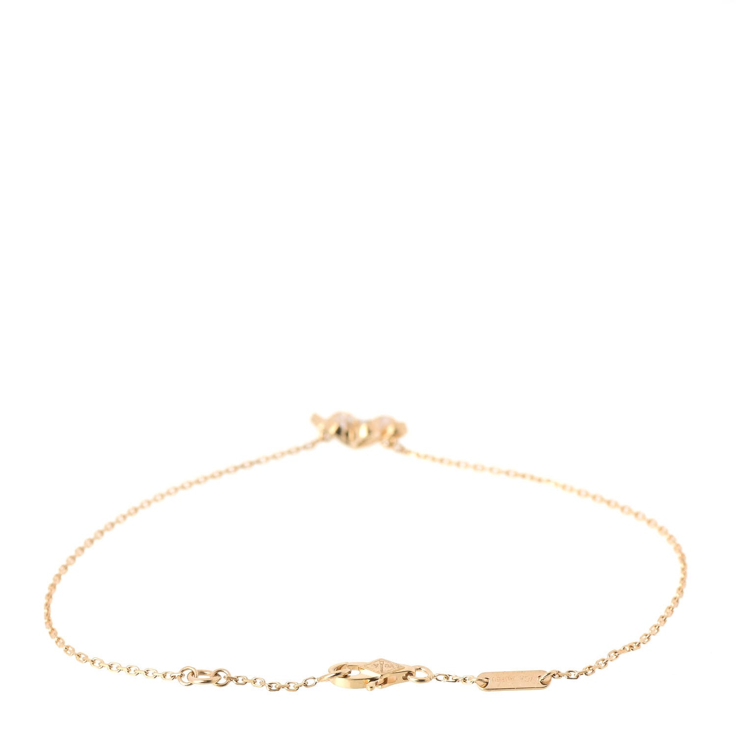 Van Cleef & Arpels 18K Yellow Gold Diamond Mini Frivole Pave Bracelet 3 of 7