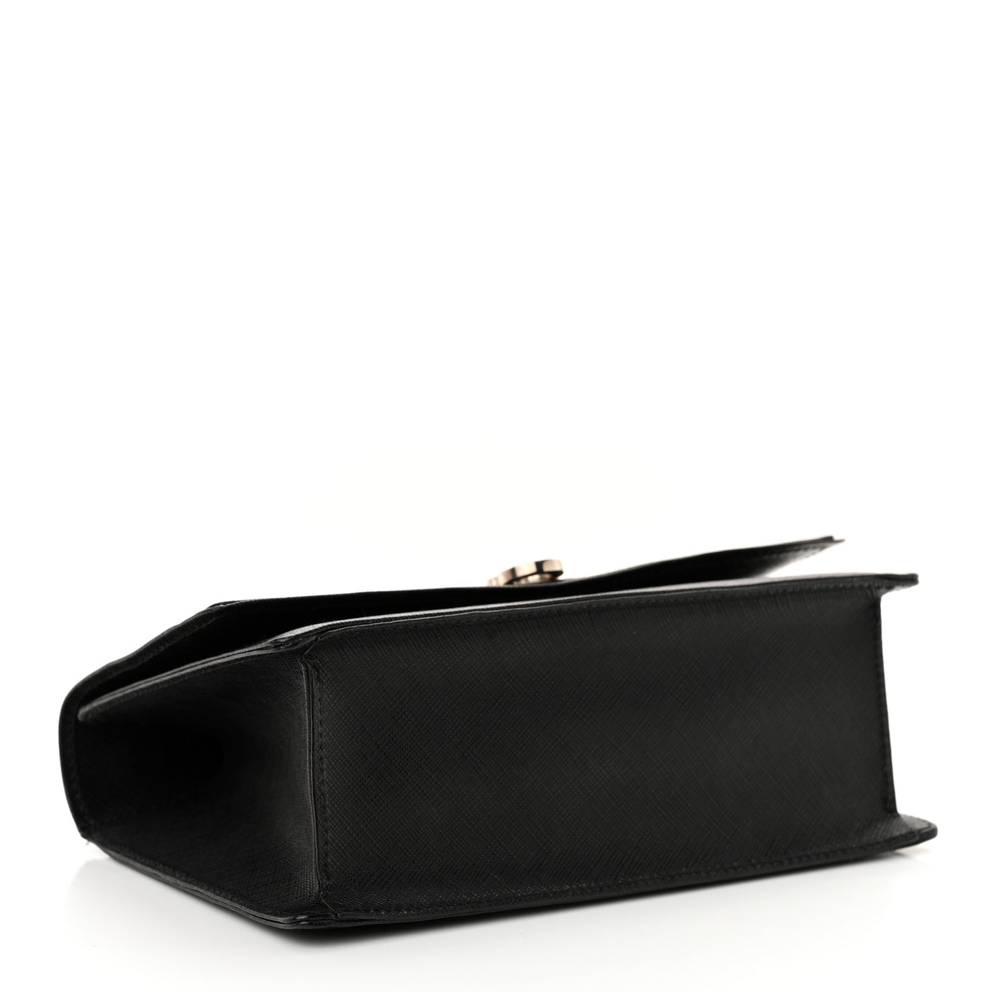 Printed Calfskin Gancini Bow Chain Shoulder Bag Black