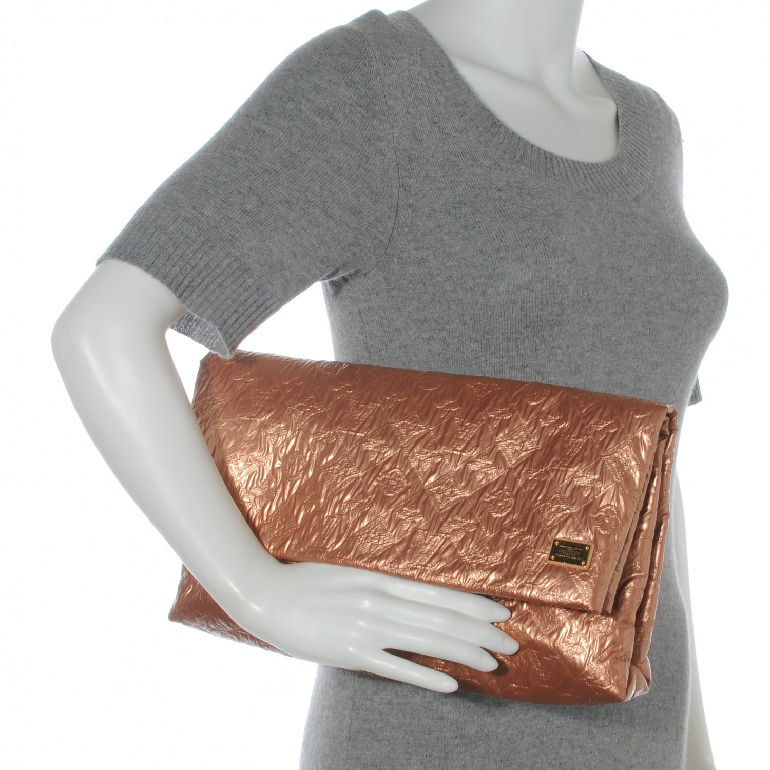 Louis Vuitton Jacquard Quilted Monogram Limelight Clutch GM Rose Gold 2 of 7