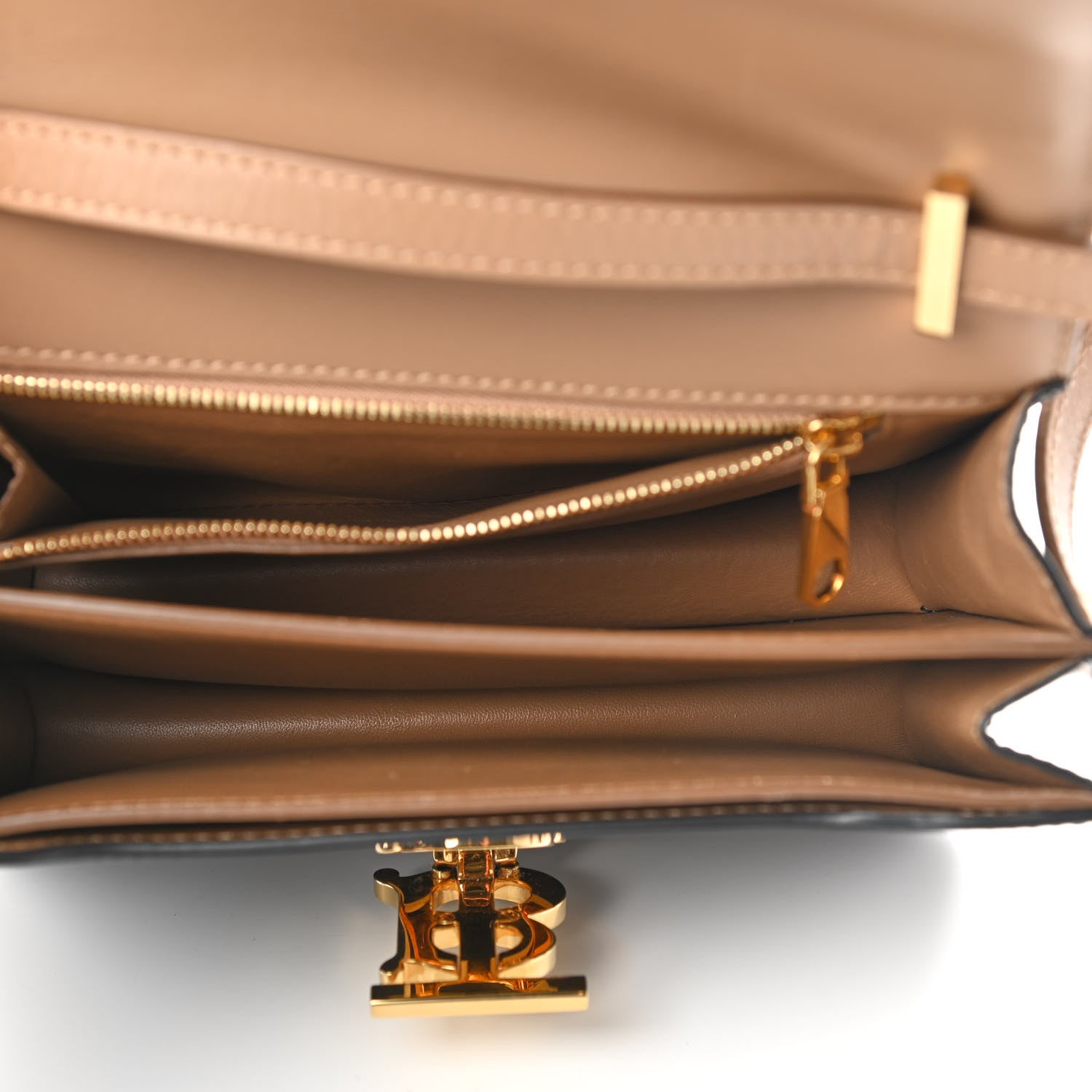 Burberry Calfskin Small TB Envelope Clutch Bag Malt Brown 5 of 10