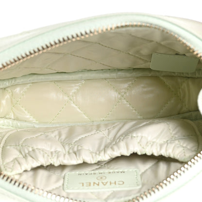 Chanel Caviar Quilted Small Curvy Pouch Cosmetic Case Light Green 5 of 8