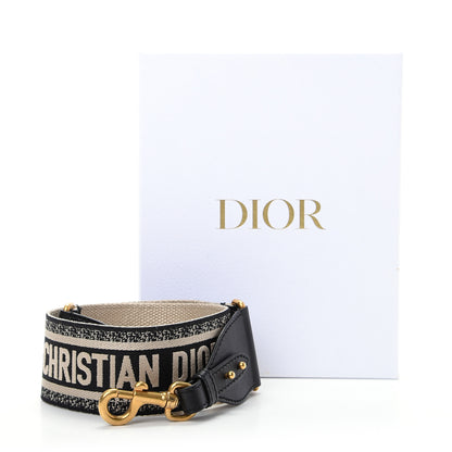 Christian Dior Canvas Embroidered Shoulder Strap Blue 6 of 6