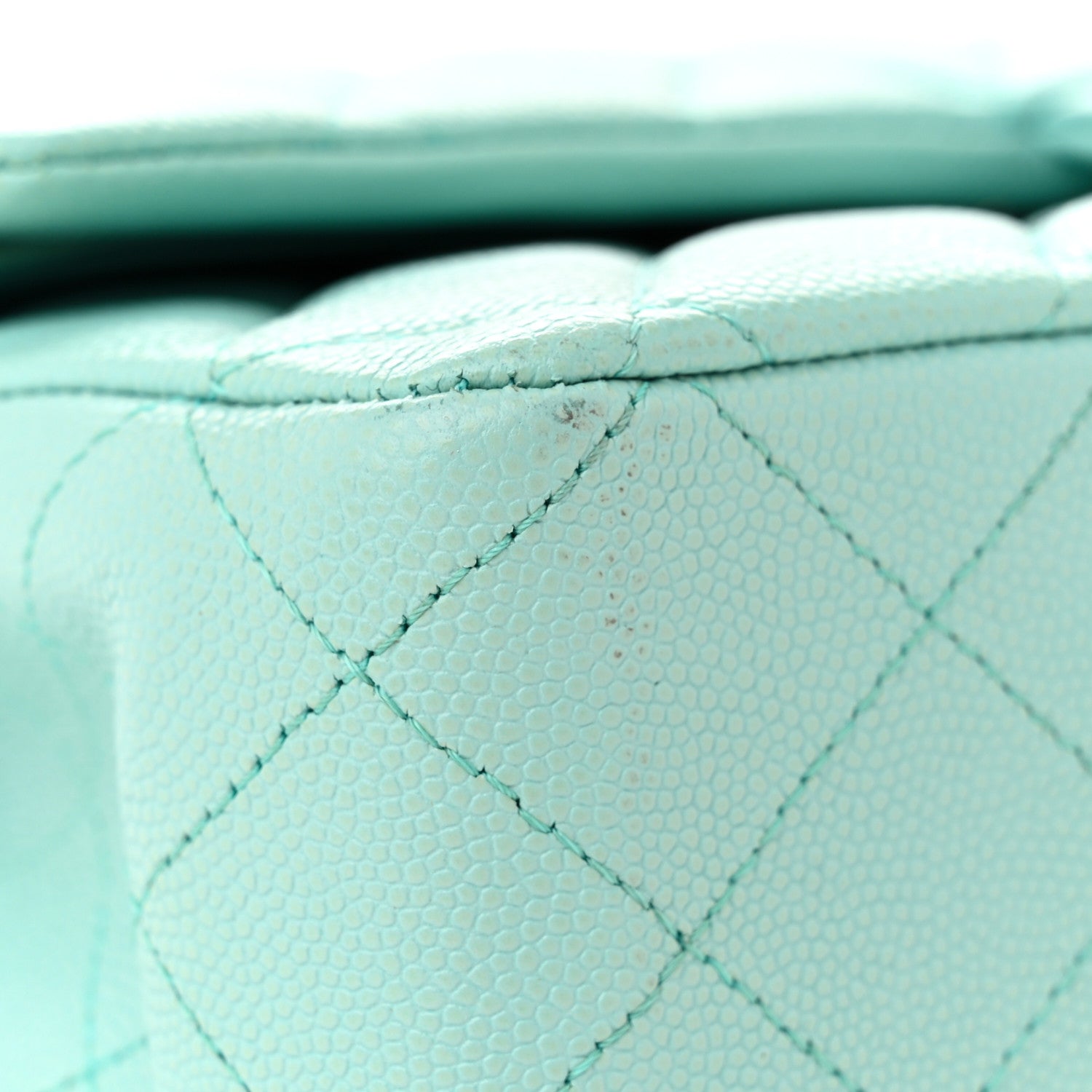 Chanel Caviar Quilted Medium Double Flap Light Blue 12 of 14