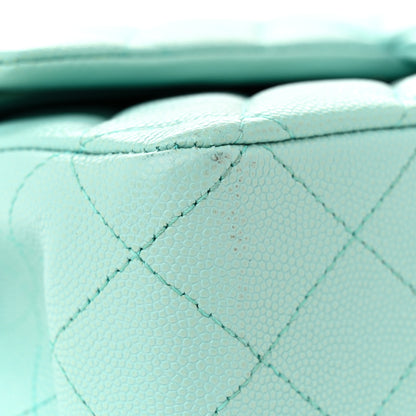 Chanel Caviar Quilted Medium Double Flap Light Blue 12 of 14