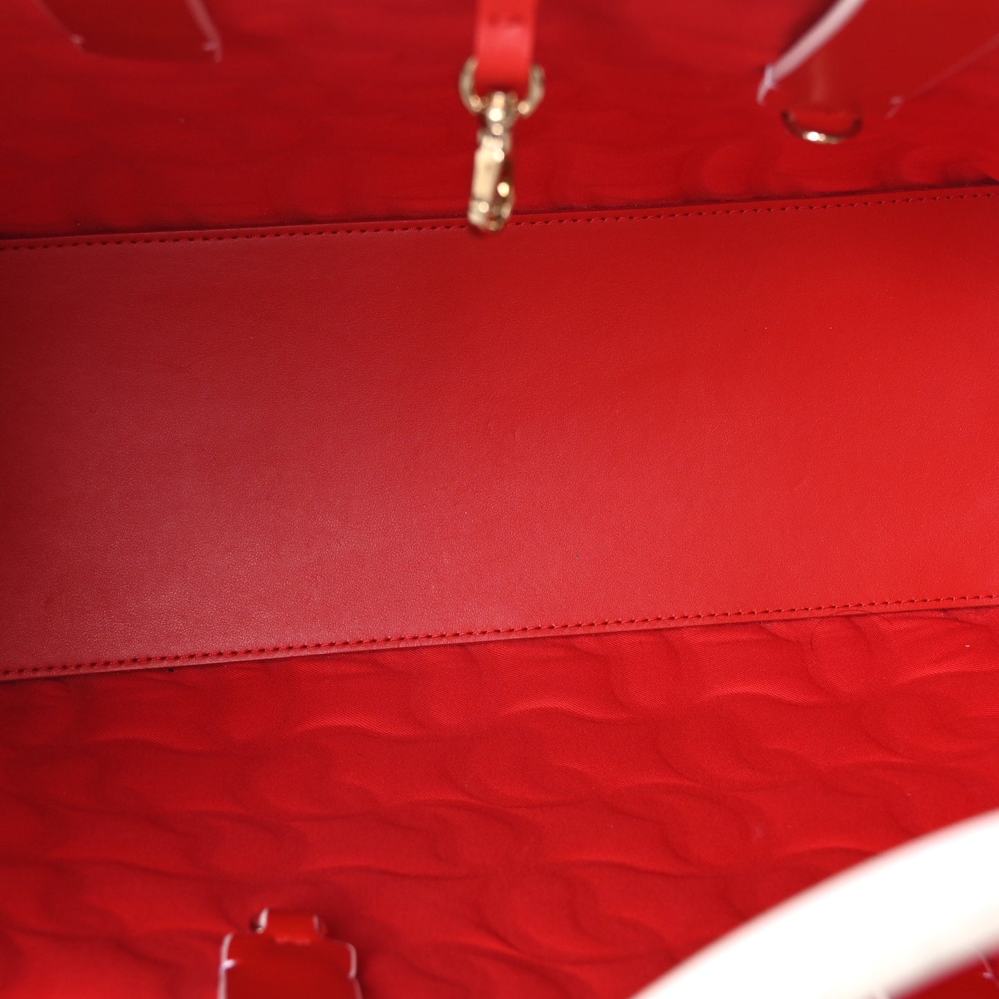 Nappa Embossed Small East West Cabata Tote White