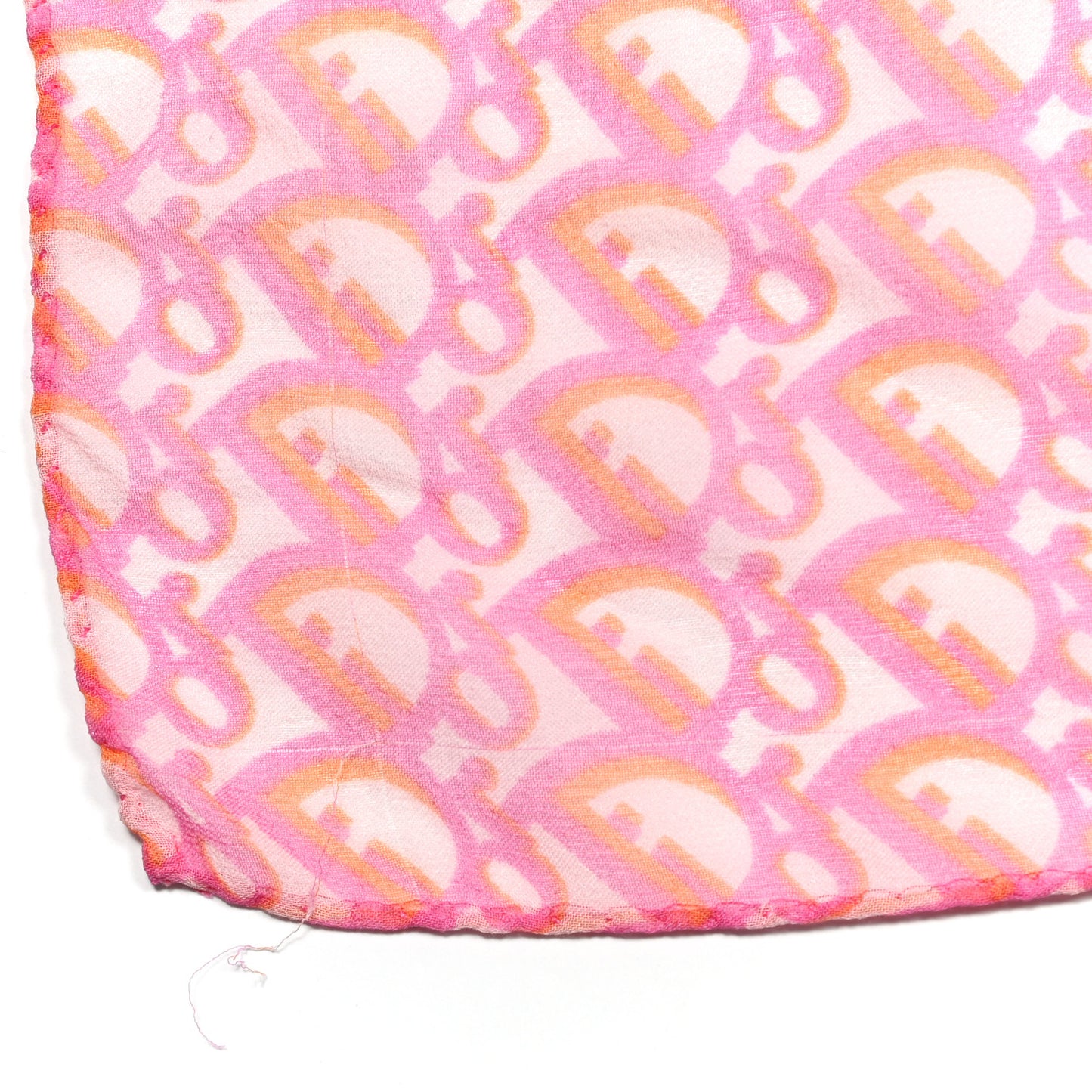 Silk Monogram Scarf Pink