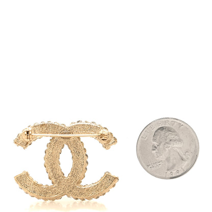 Chanel Metal Crystal CC Brooch Gold 2 of 4