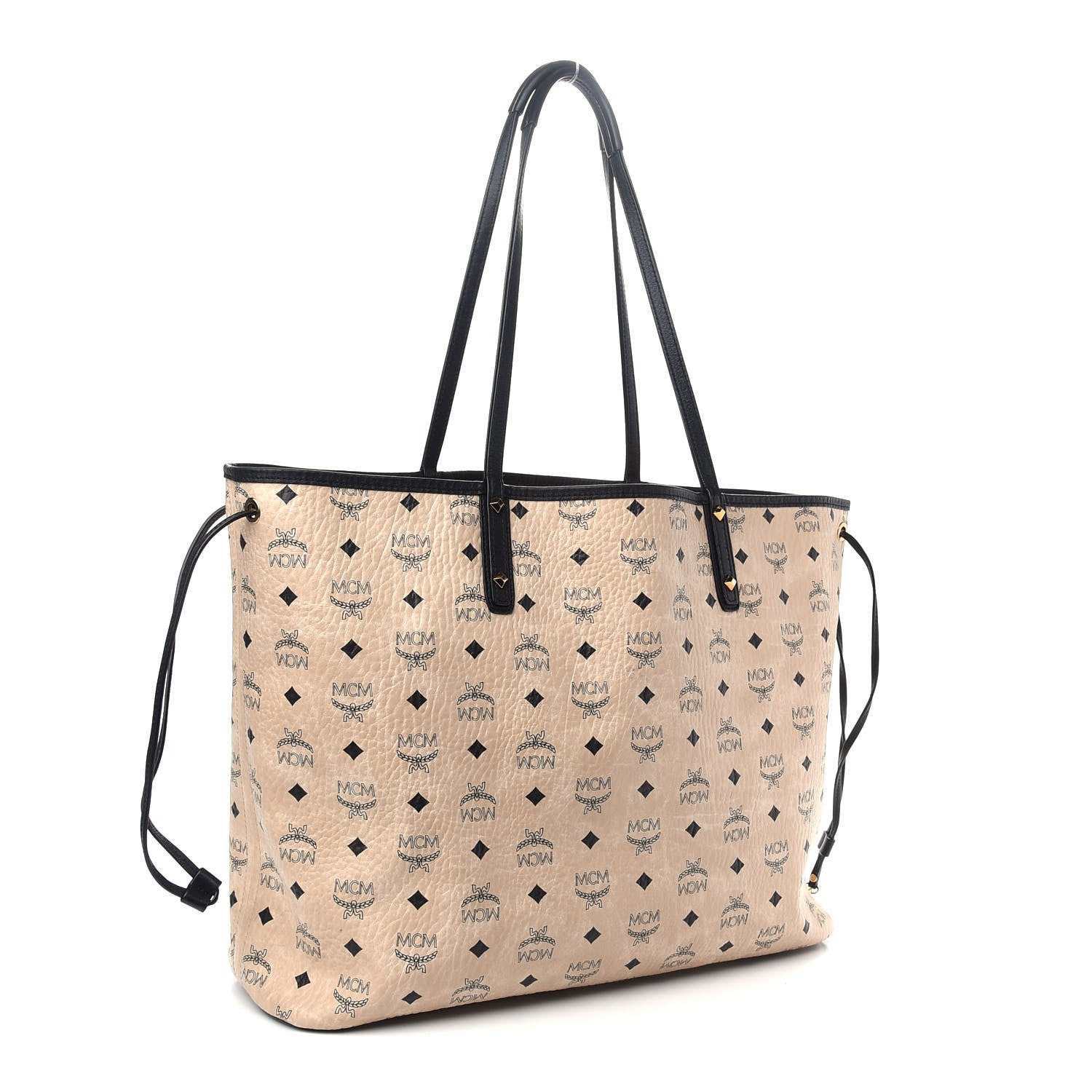 MCM Visetos Large Project Reversible Shopper Tote Beige 3 of 11