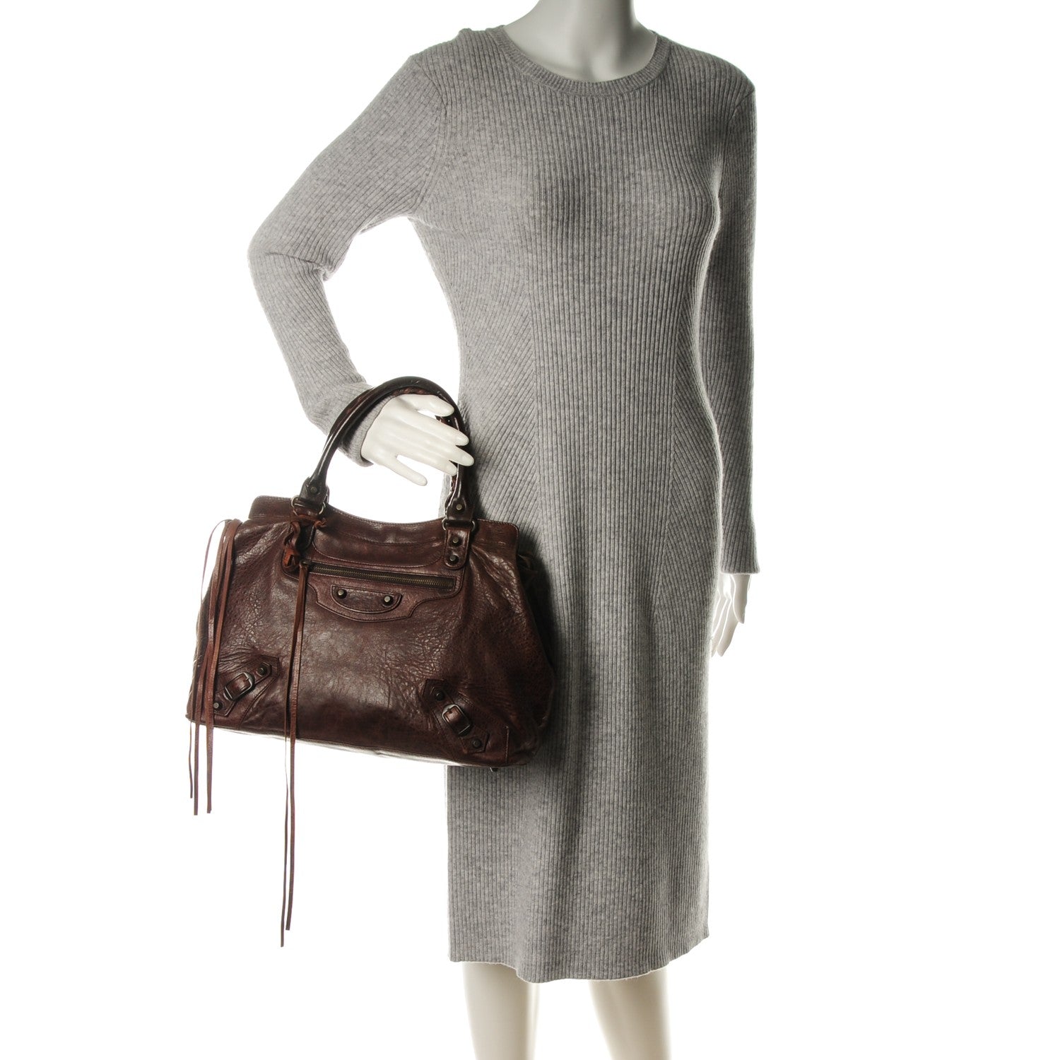 Balenciaga Chevre Classic Hardware Step Bag Mogano 2 of 10