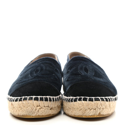 Chanel Velvet CC Espadrilles 37 Dark Navy Black 2 of 12