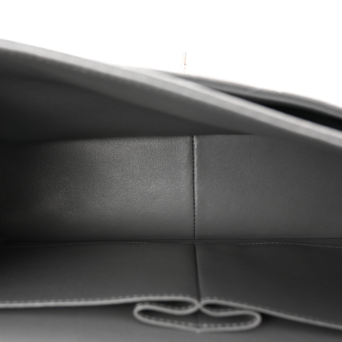 Caviar Quilted Jumbo Double Flap Grey