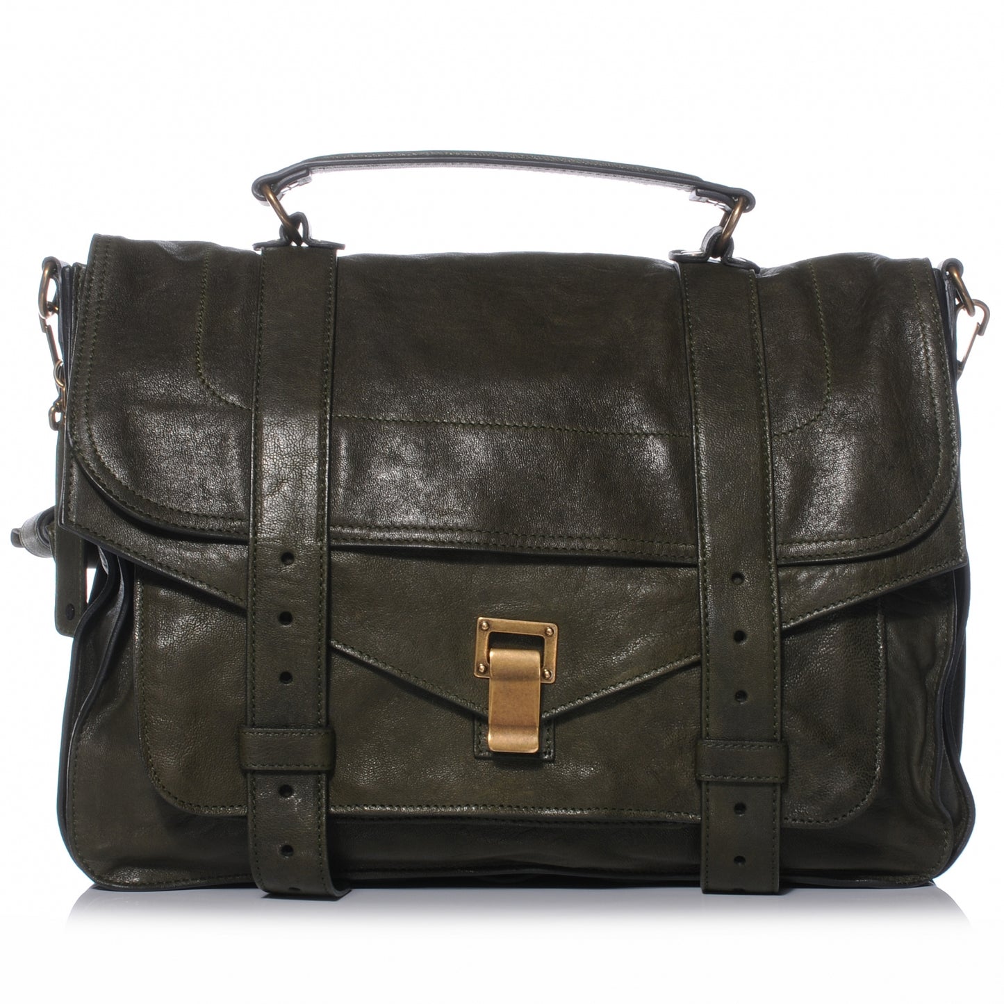 Lambskin PS1 Large Satchel Military