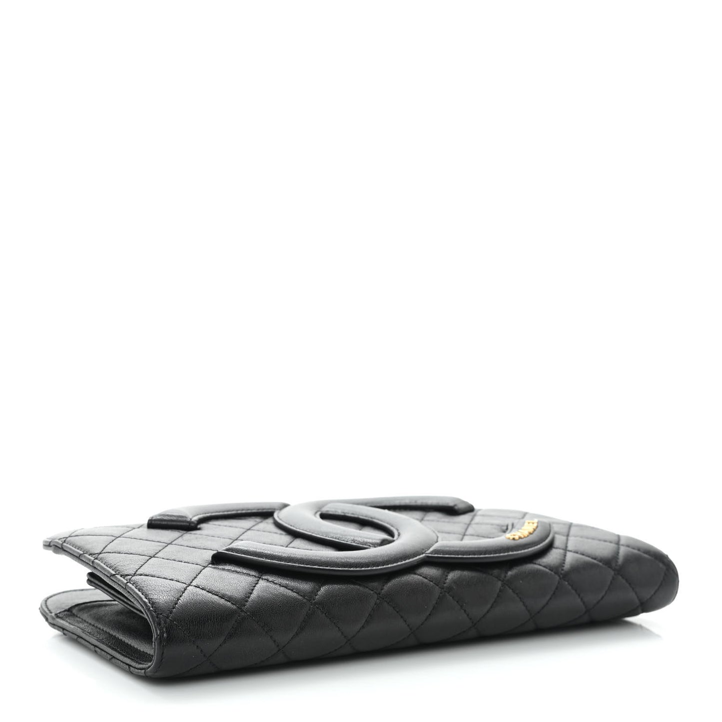 Lambskin Quilted Coco Midnight Clutch Black