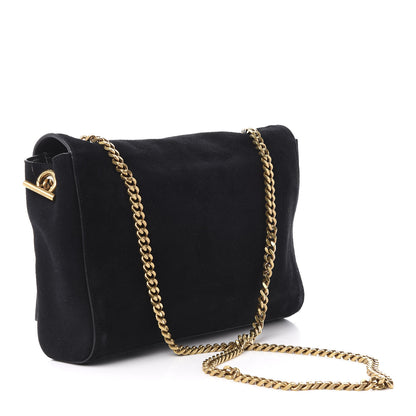Saint Laurent Smooth Calfskin Suede Medium Reversible Monogram Kate Satchel Black 4 of 11