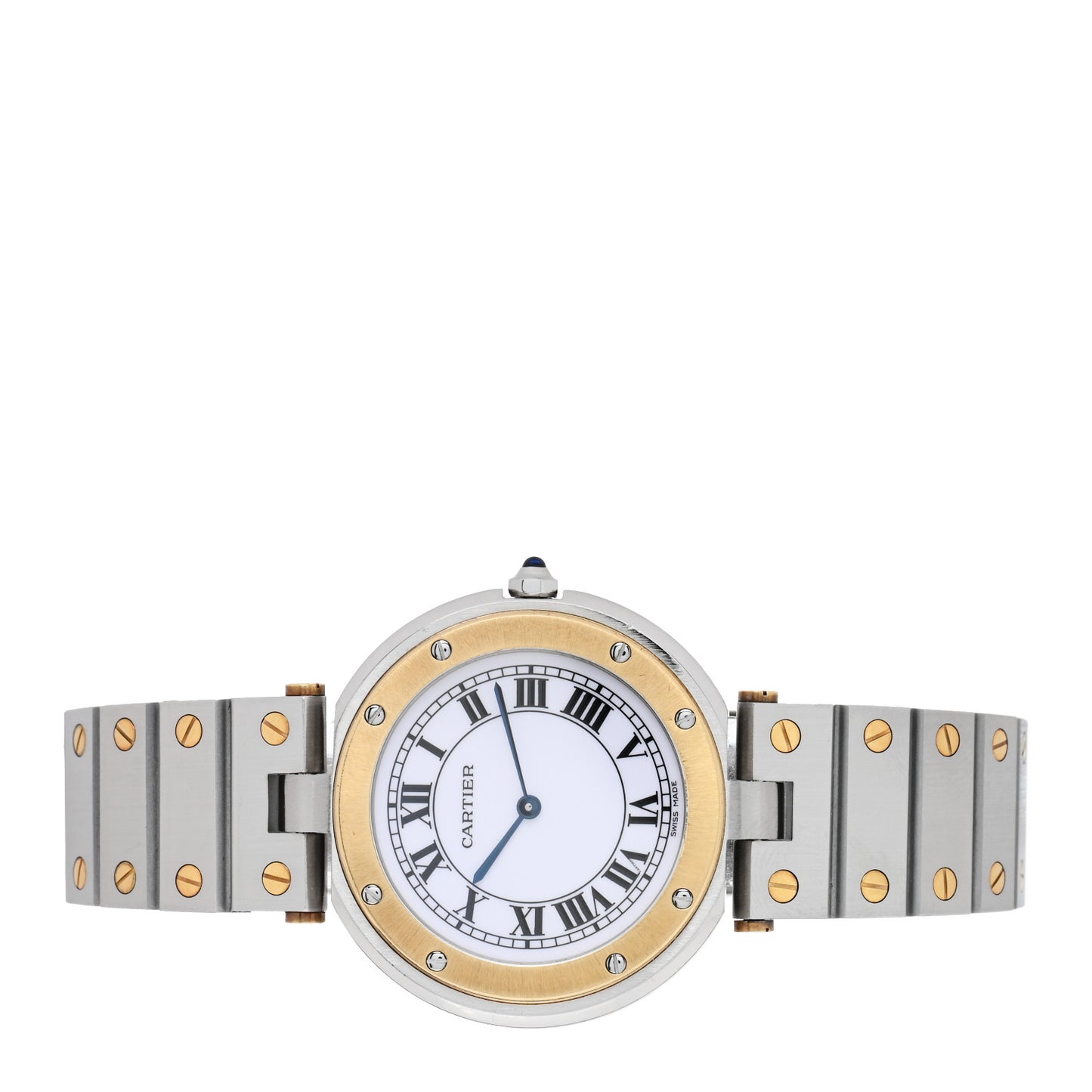 Stainless Steel 18K Yellow Gold 32mm Santos Vendome Quartz Watch
