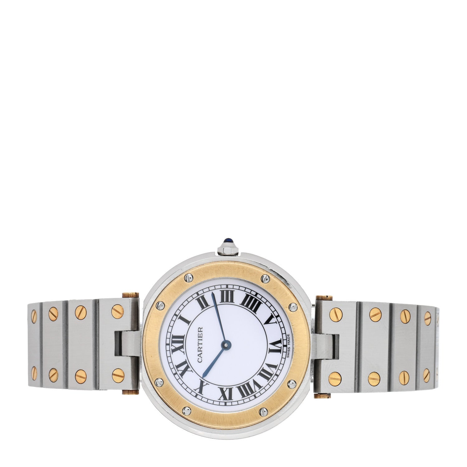 Cartier Stainless Steel 18K Yellow Gold 32mm Santos Vendome Quartz Watch 2 of 4