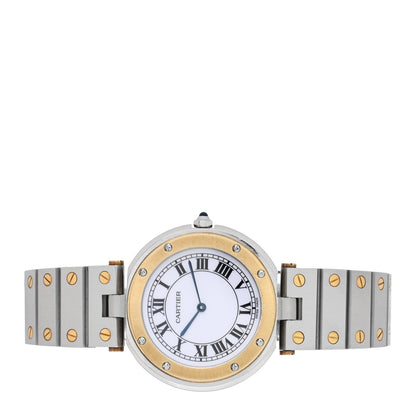 Cartier Stainless Steel 18K Yellow Gold 32mm Santos Vendome Quartz Watch 2 of 4