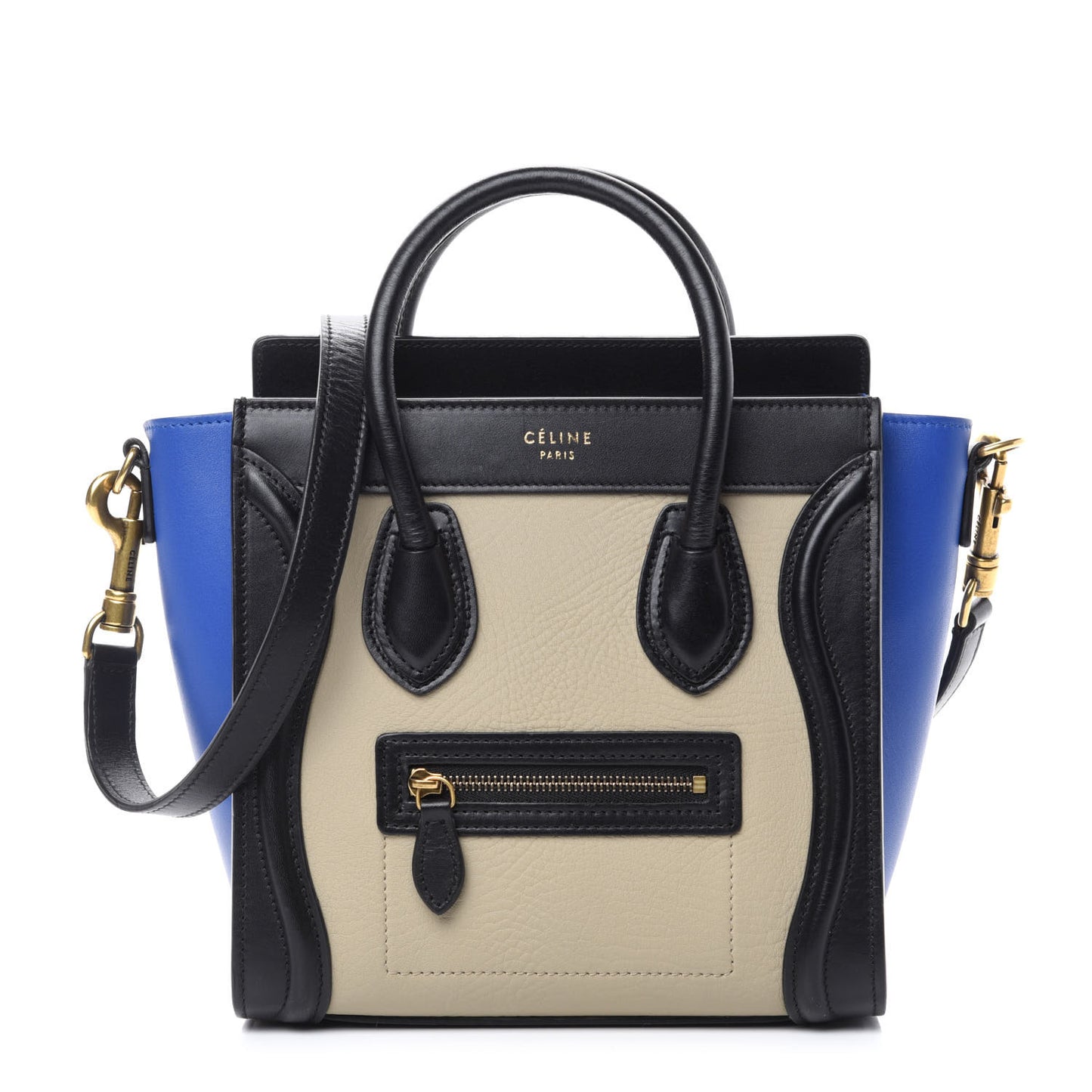 Elephant Calfskin Nano Tri-Color Luggage Beige